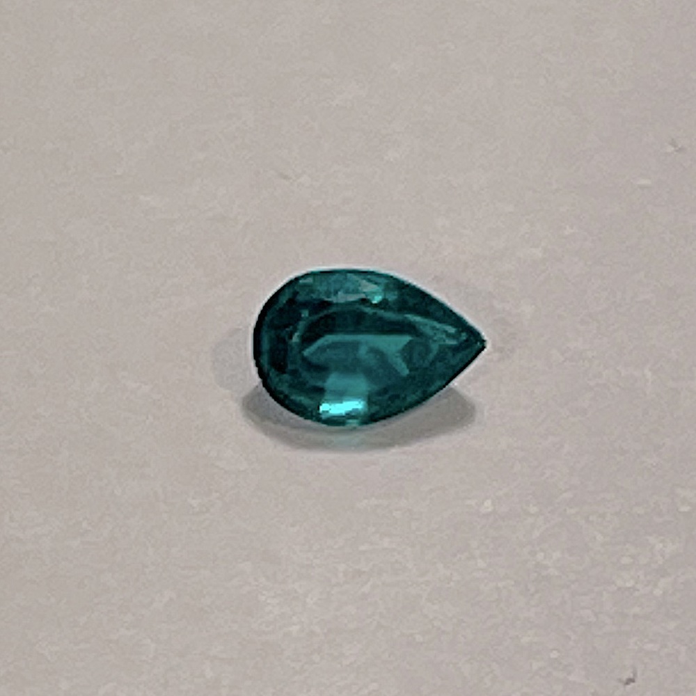 Blue Green LAB CREATED 1/2 carat Pear Shaped SYNTHETIC (loose) Emerald.